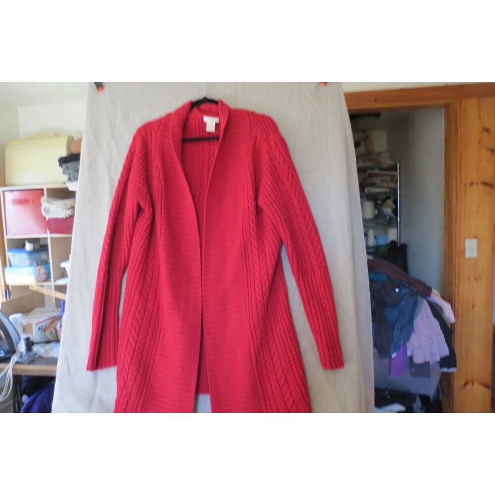 Sundance duster length cable cardigan size XL